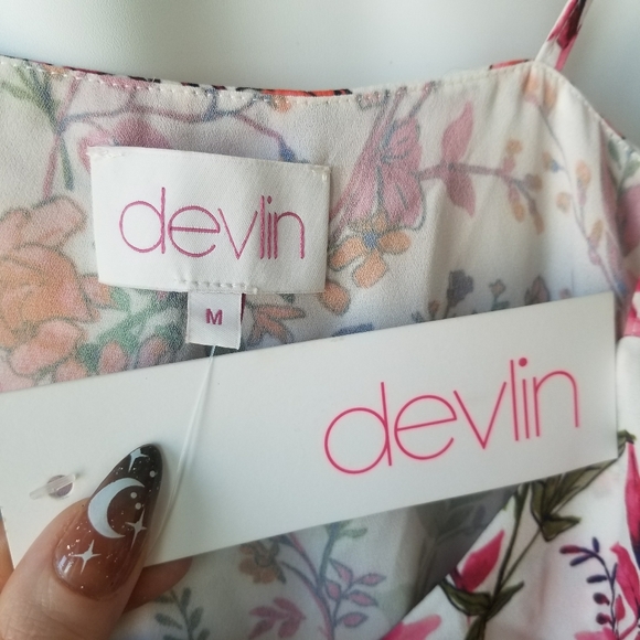 new Devlin Romantic Layered Tiered Flouncy Floral Dress Medium - Picture 6 of 9